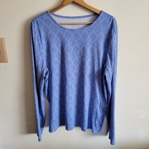 Hang Ten Surf Long Sleeve Swim Blue Stretch Zip Pocket XXL